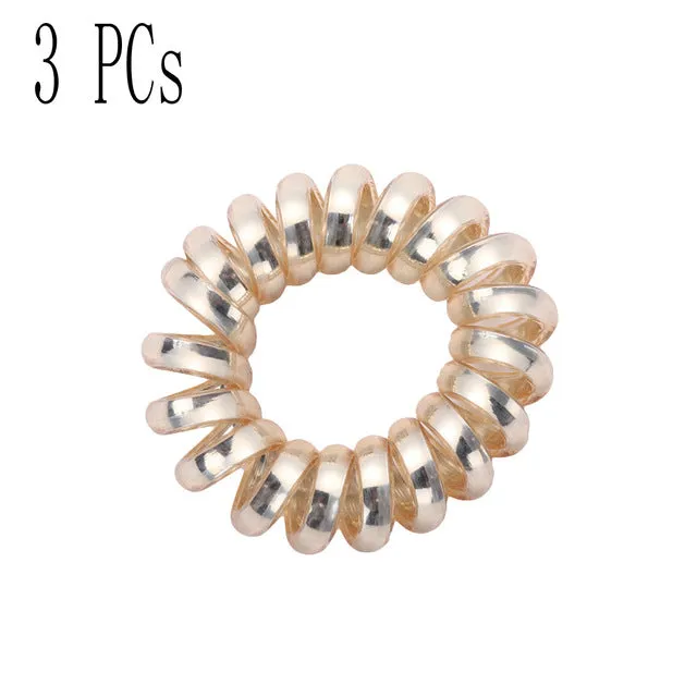 1PC Fashion Elastic Gum Telephone Wire Hair Bands Girls Hair Accessories Rubber Band Headwear Hair Rope Spiral Shape Hair Ties