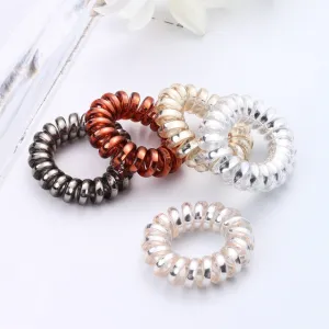 1PC Fashion Elastic Gum Telephone Wire Hair Bands Girls Hair Accessories Rubber Band Headwear Hair Rope Spiral Shape Hair Ties