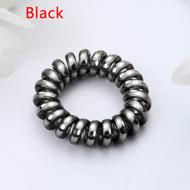 1PC Fashion Elastic Gum Telephone Wire Hair Bands Girls Hair Accessories Rubber Band Headwear Hair Rope Spiral Shape Hair Ties