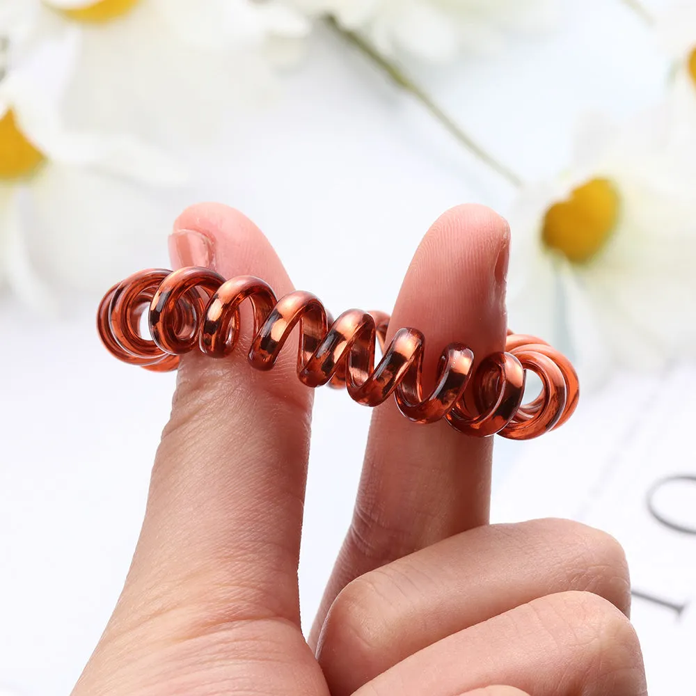 1PC Fashion Elastic Gum Telephone Wire Hair Bands Girls Hair Accessories Rubber Band Headwear Hair Rope Spiral Shape Hair Ties