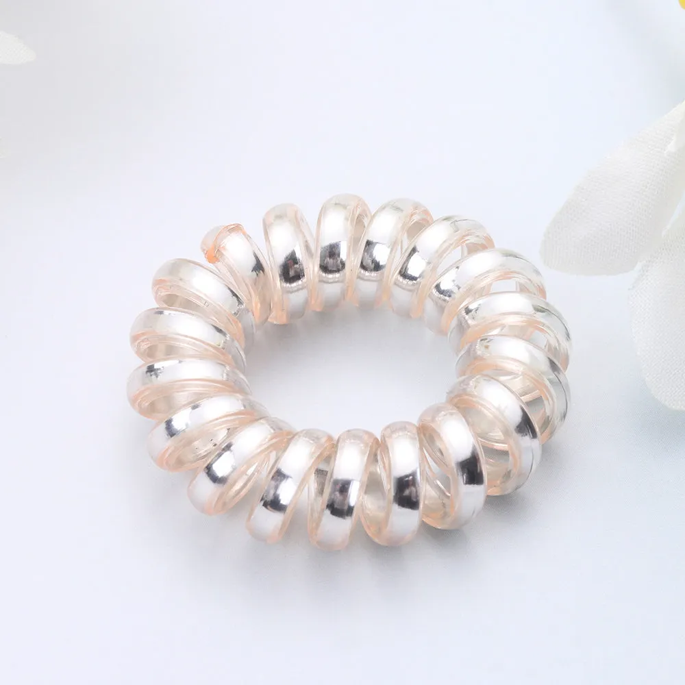 1PC Fashion Elastic Gum Telephone Wire Hair Bands Girls Hair Accessories Rubber Band Headwear Hair Rope Spiral Shape Hair Ties