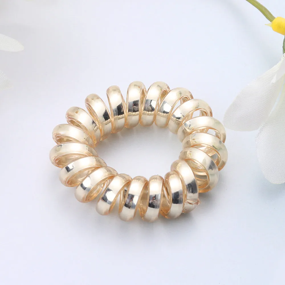 1PC Fashion Elastic Gum Telephone Wire Hair Bands Girls Hair Accessories Rubber Band Headwear Hair Rope Spiral Shape Hair Ties