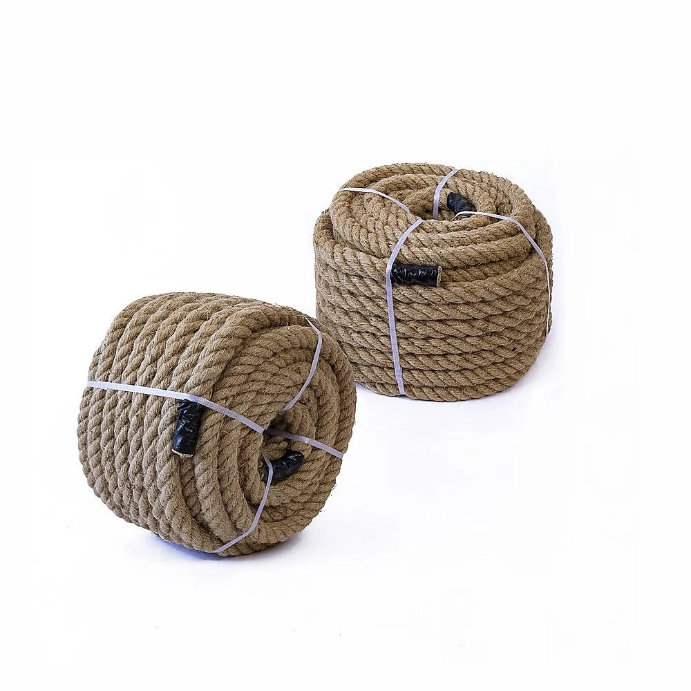 35m 100% Natural Jute Rope Twisted Decking Cord | Garden | Boating | Sash | Camping | 32mm