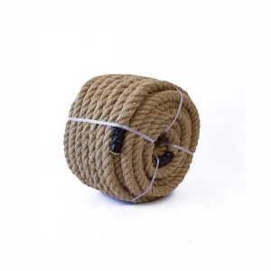 35m 100% Natural Jute Rope Twisted Decking Cord | Garden | Boating | Sash | Camping | 32mm