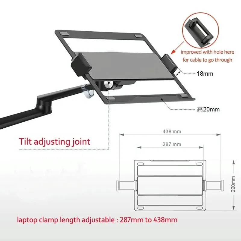 Adjustable Desktop Stand for 17-32 and 12-17 Monitors - Aluminum