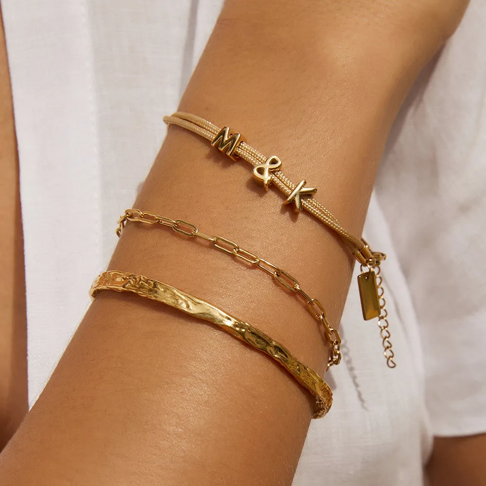 Alphabet String Bracelet - Sand
