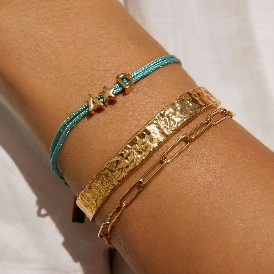 Alphabet String Bracelet - Sky