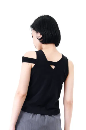 Black overlaping vest