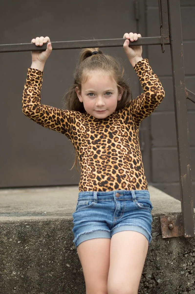 Girls Animal Leopard Print Leotard