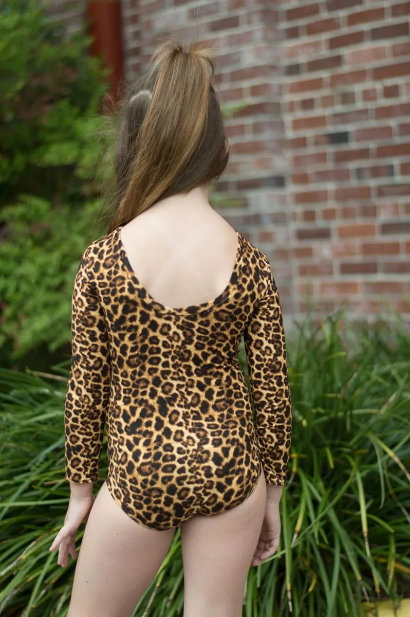 Girls Animal Leopard Print Leotard