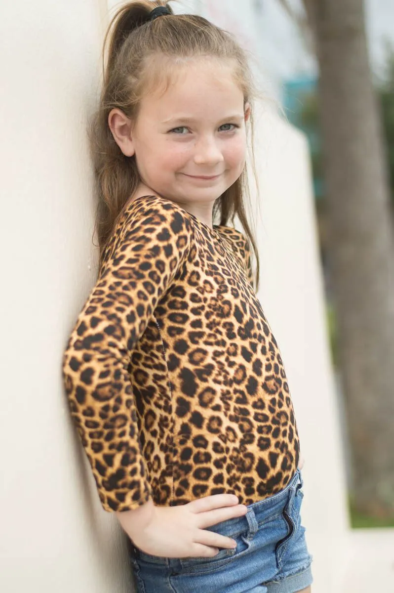 Girls Animal Leopard Print Leotard