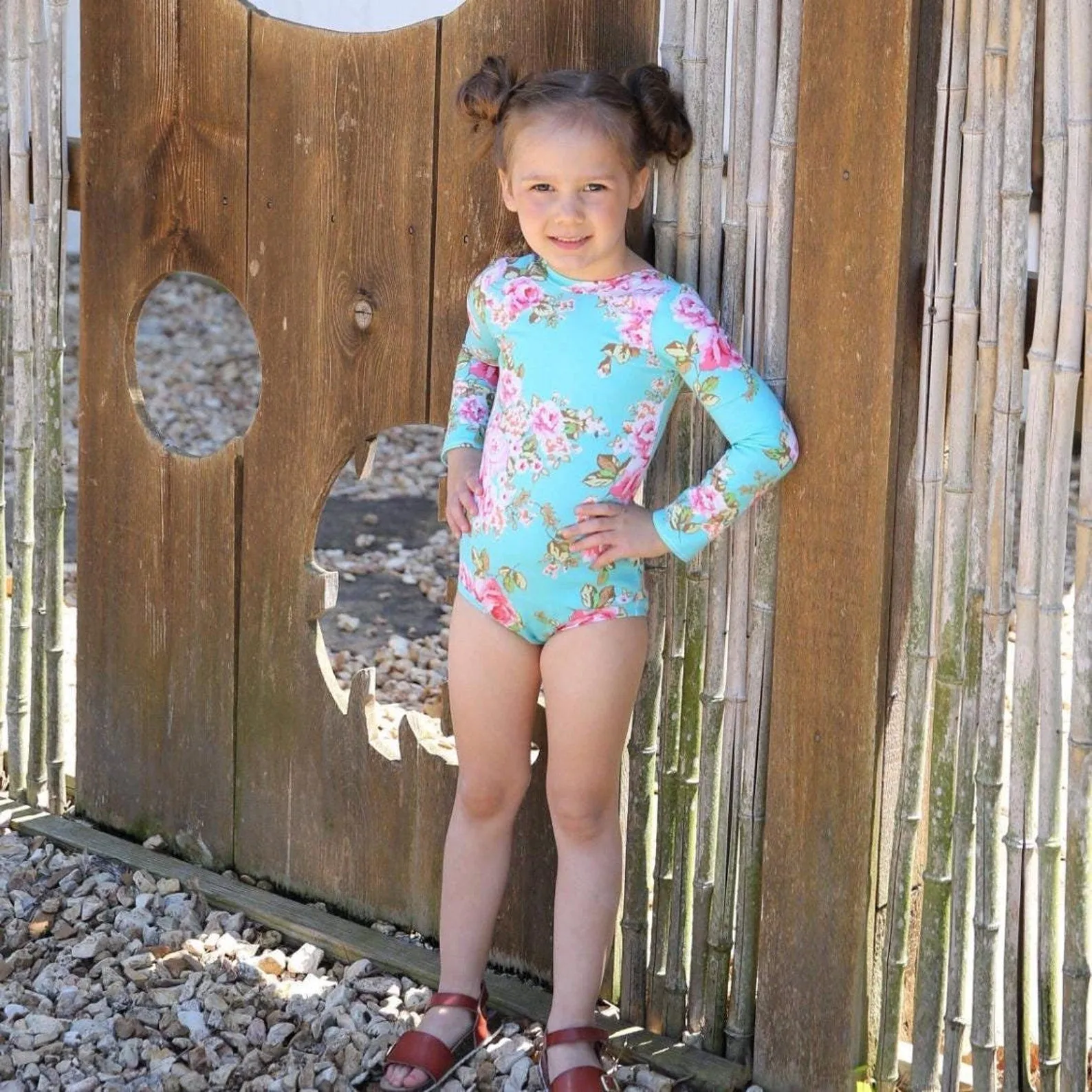 Girls Mint Floral Leotard