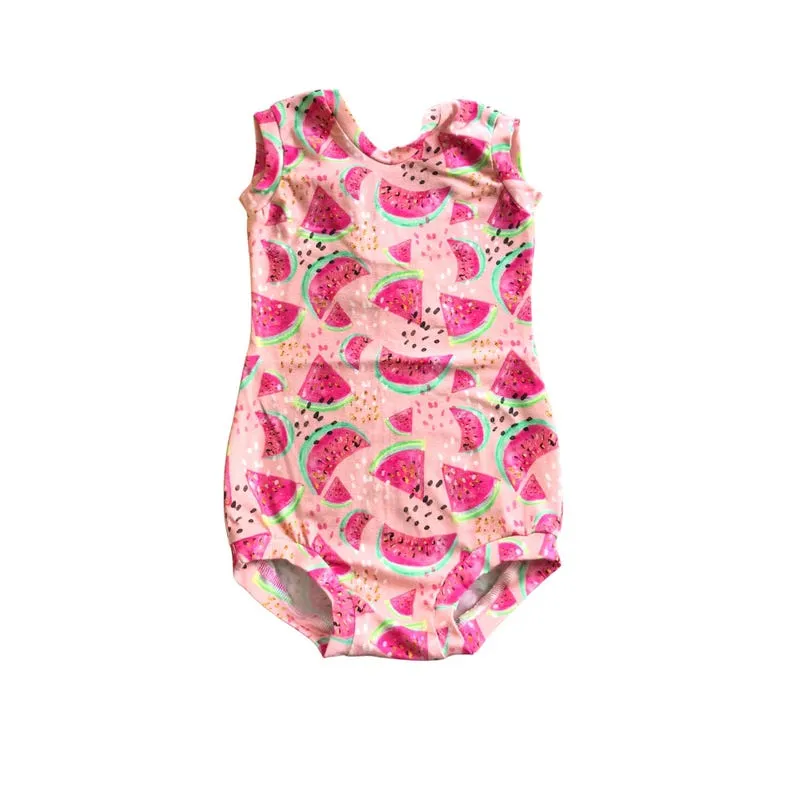 Girls Pink Watermelon Leotard