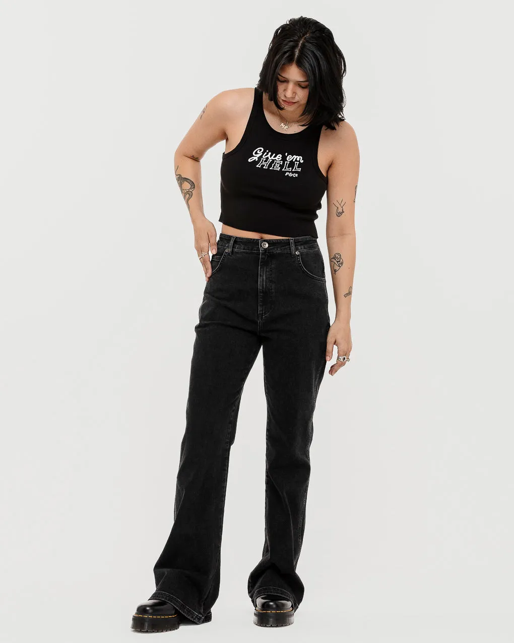 Give 'Em Hell Vest - Washed Black