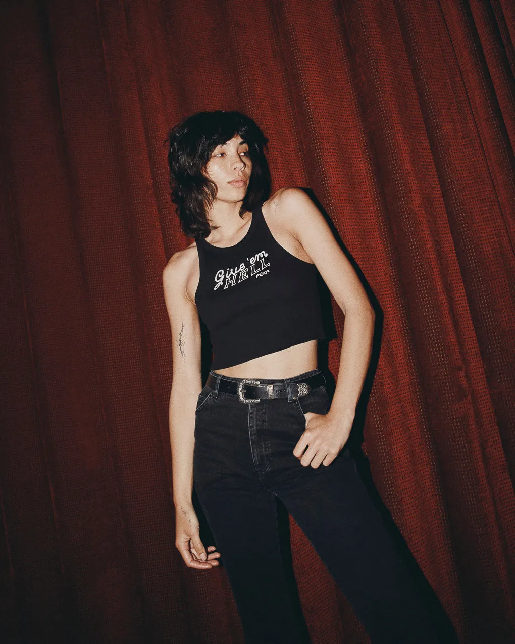 Give 'Em Hell Vest - Washed Black