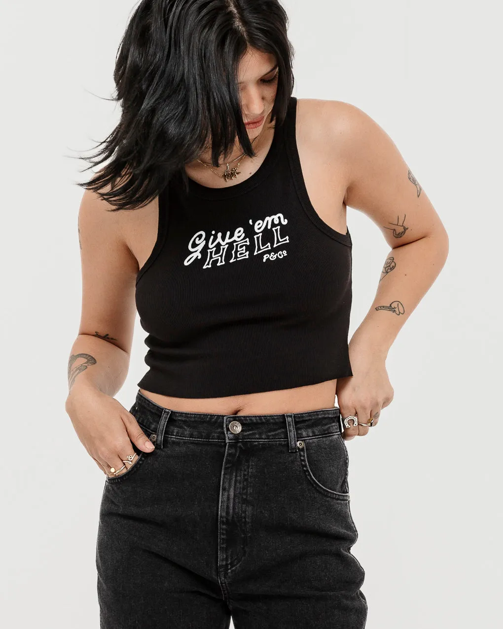 Give 'Em Hell Vest - Washed Black