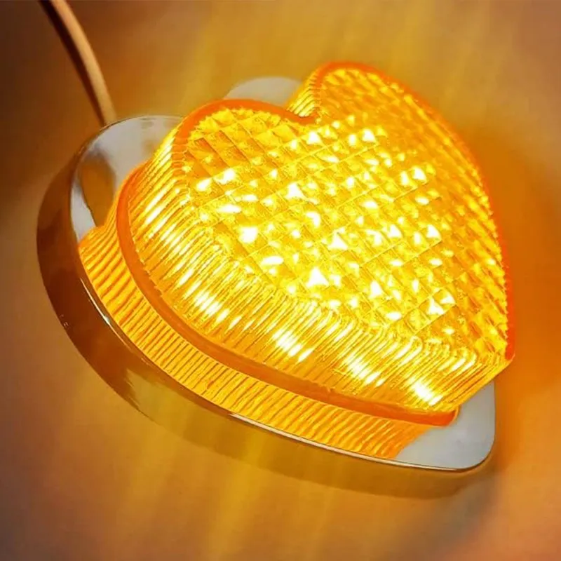 Heart Shaped Car Decor Accessories Flashing LED Signal Light