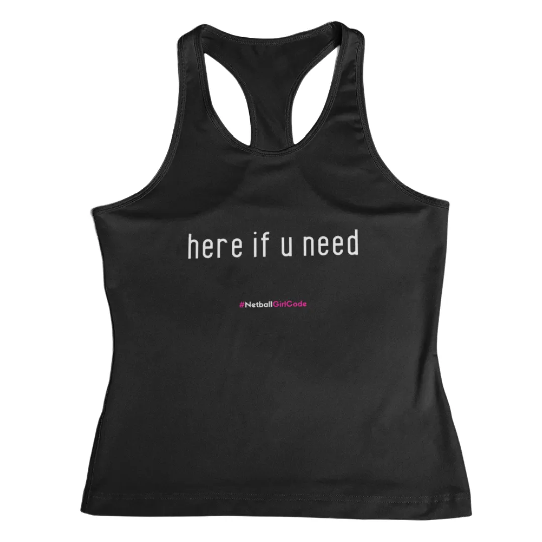 'Here if U Need' Kids Performance Netball Vest