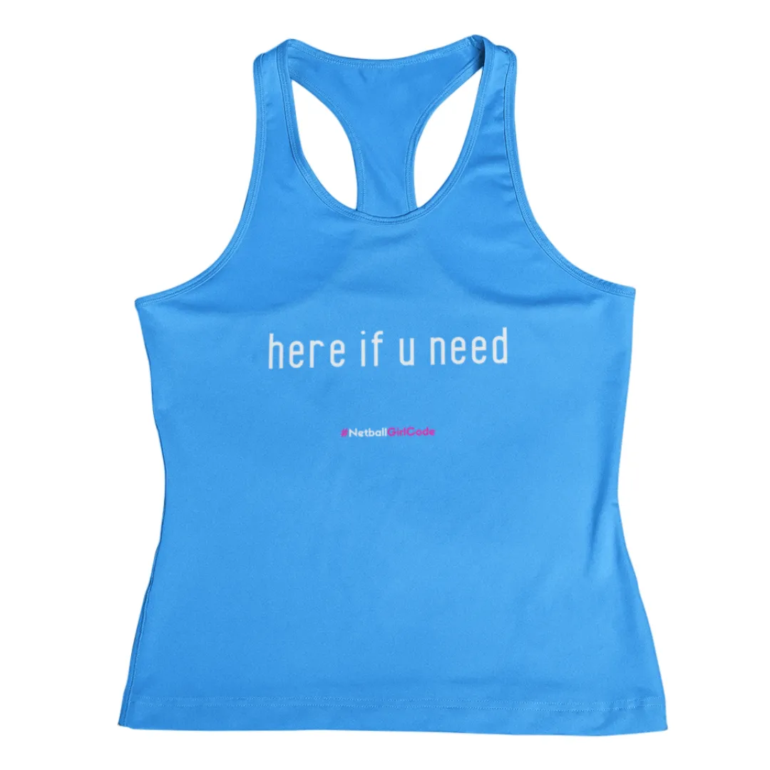 'Here if U Need' Kids Performance Netball Vest