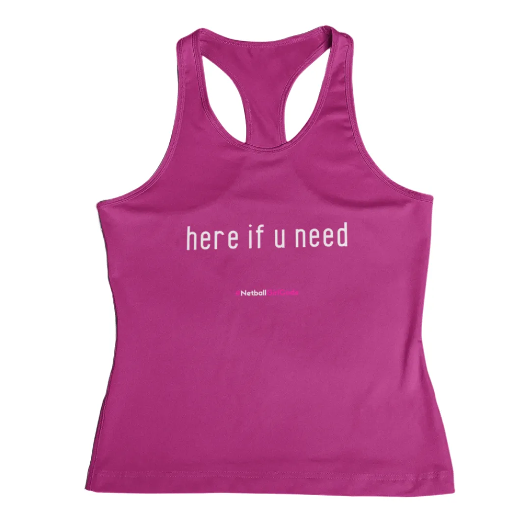 'Here if U Need' Kids Performance Netball Vest