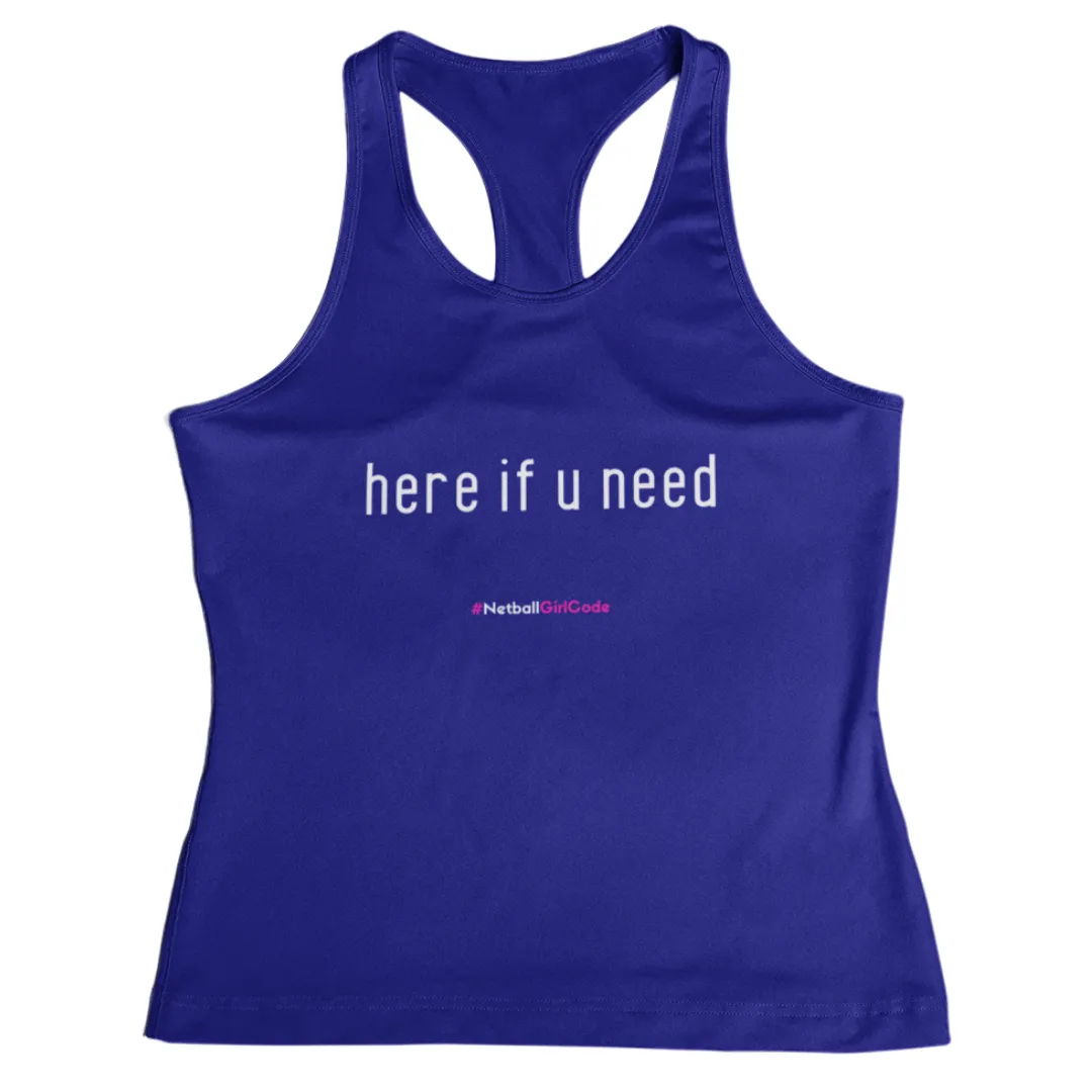 'Here if U Need' Kids Performance Netball Vest