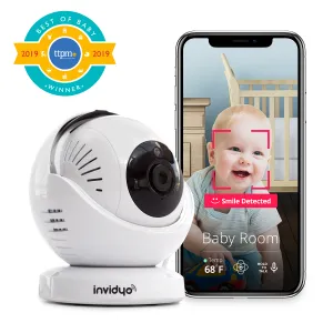 Invidyo The World's Smartest Video Baby Monitor with Crib Mount   1-Year Subscription