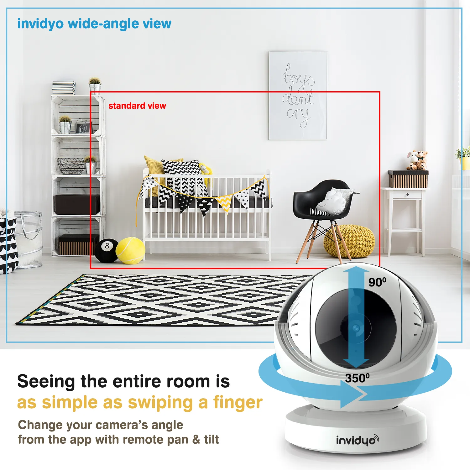 Invidyo The World's Smartest Video Baby Monitor with Crib Mount   1-Year Subscription