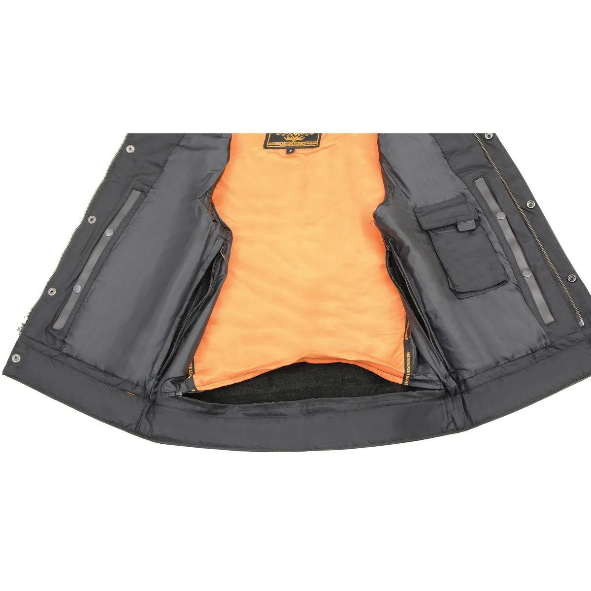 Milwaukee Leather Men's Black Cool-Tec Naked Leather Vest - Club Style Dual Closure Motorcycle Rider Vest MLM3514