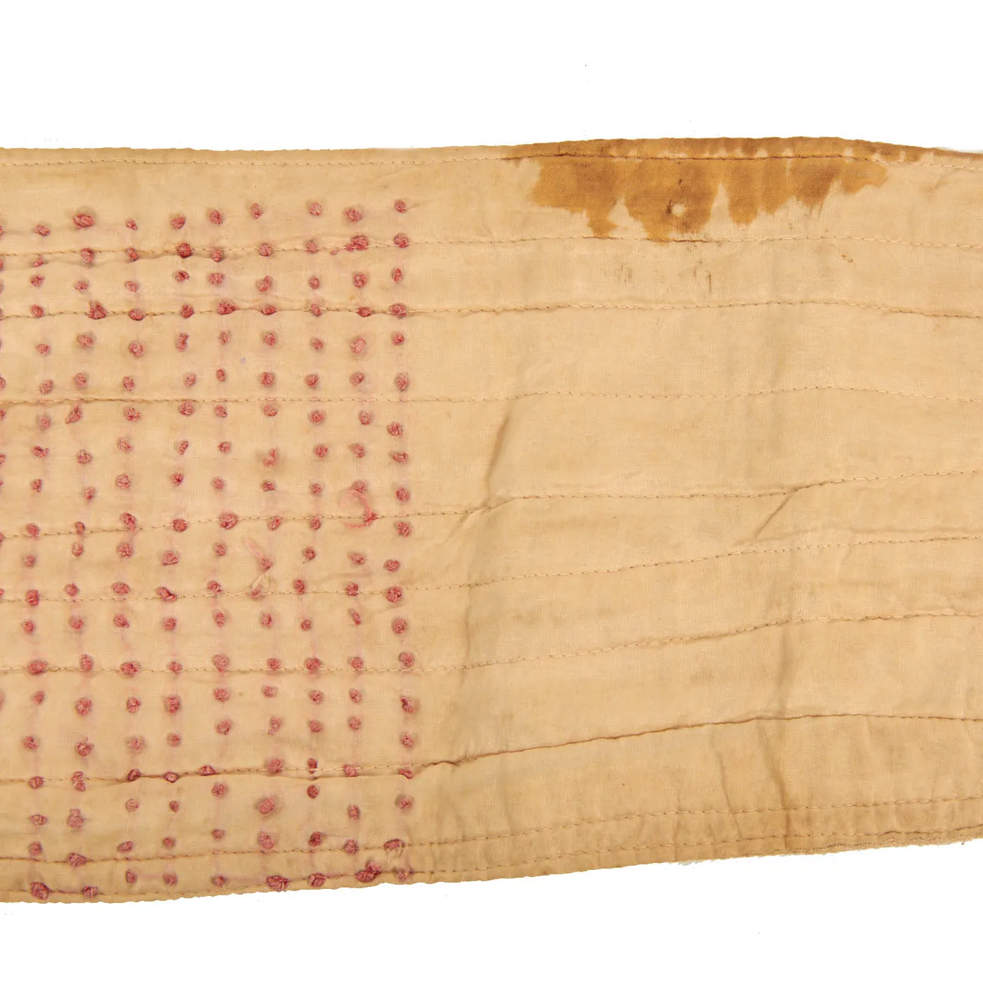 Original Japanese WWII Senninbari 1000 Stitch Belt - 75” x 6”