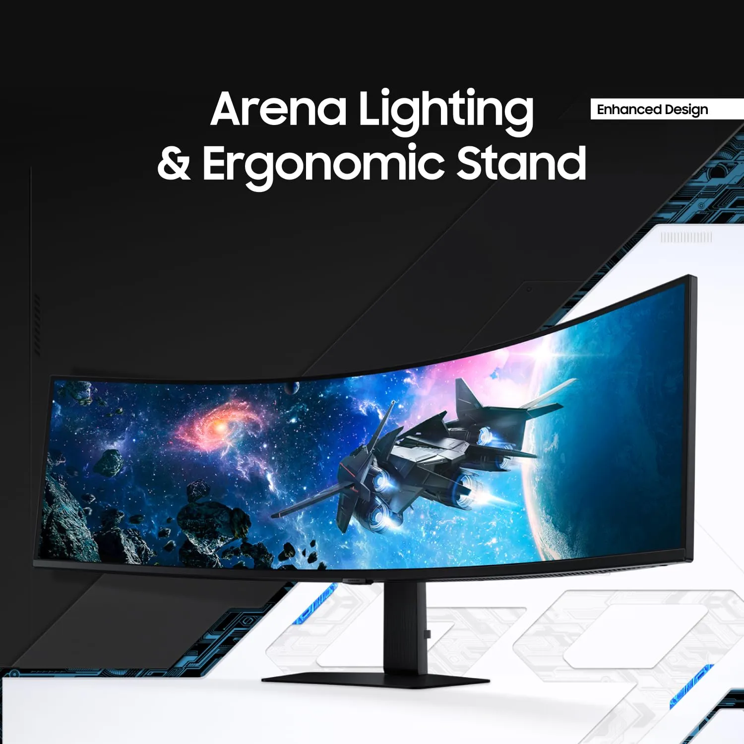 SAMSUNG 49" Odyssey G9 (G95C) Series DQHD 1000R Curved Gaming Monitor, 240Hz, 1ms(GtG), DisplayHDR 1000, AMD FreeSync Premium Pro, Eye Saver Mode, Auto Source Switch , LS49CG950ENXZA, 2024