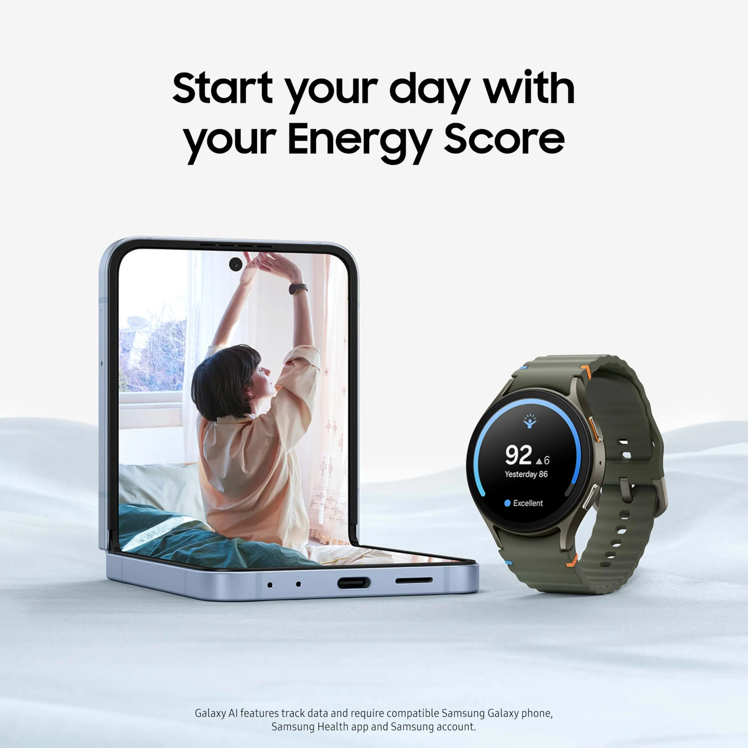 SAMSUNG Galaxy Watch 7 Bespoke Edition 44mm Bluetooth AI Smartwatch w/Energy Score, Wellness Tips, Heart Rate, Sleep, Fitness, Dark Gray Sport Band, Green, US Version, 1Yr Manufacturer Warranty