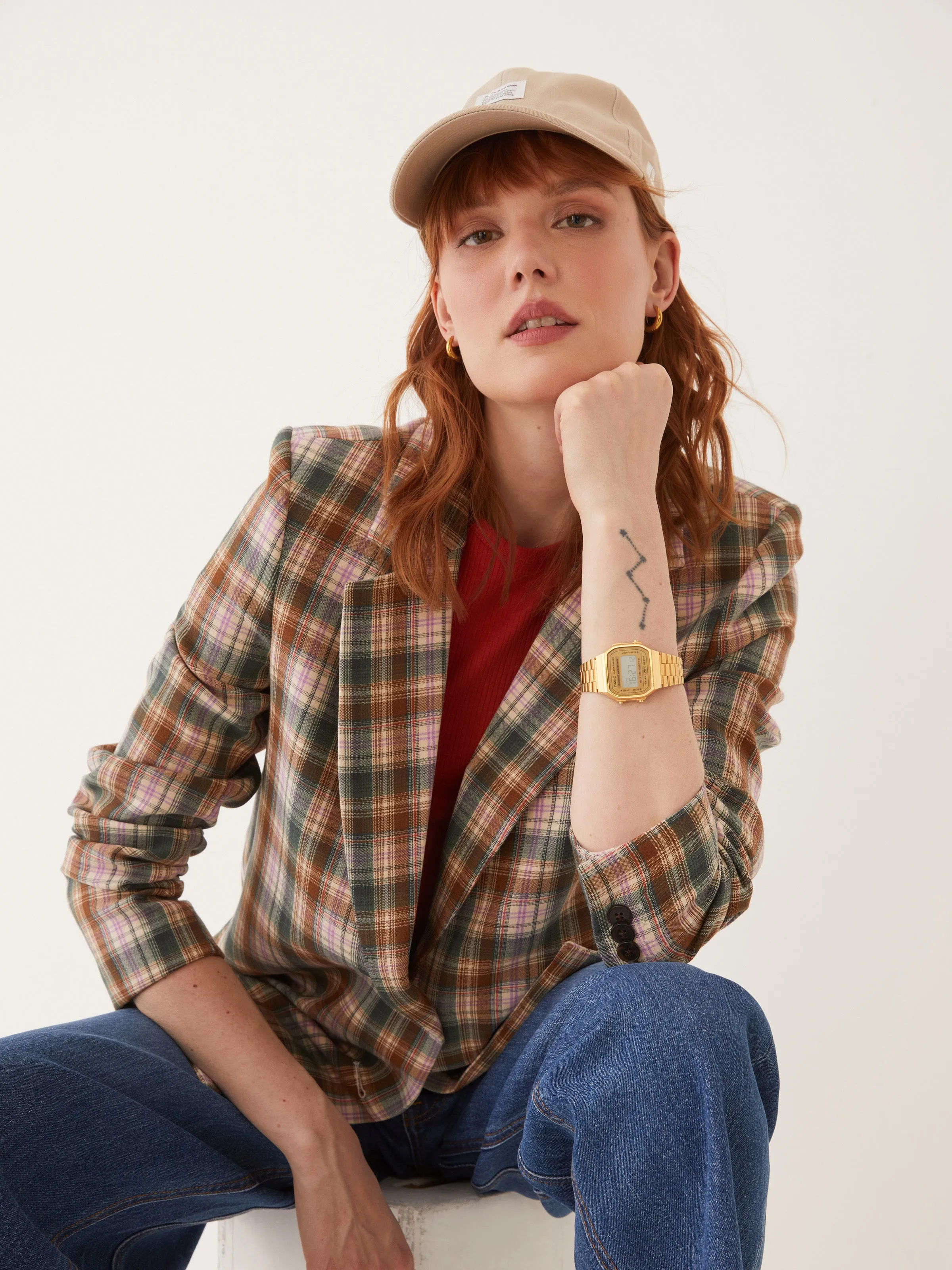 The Plaid Blazer in Smoked Green