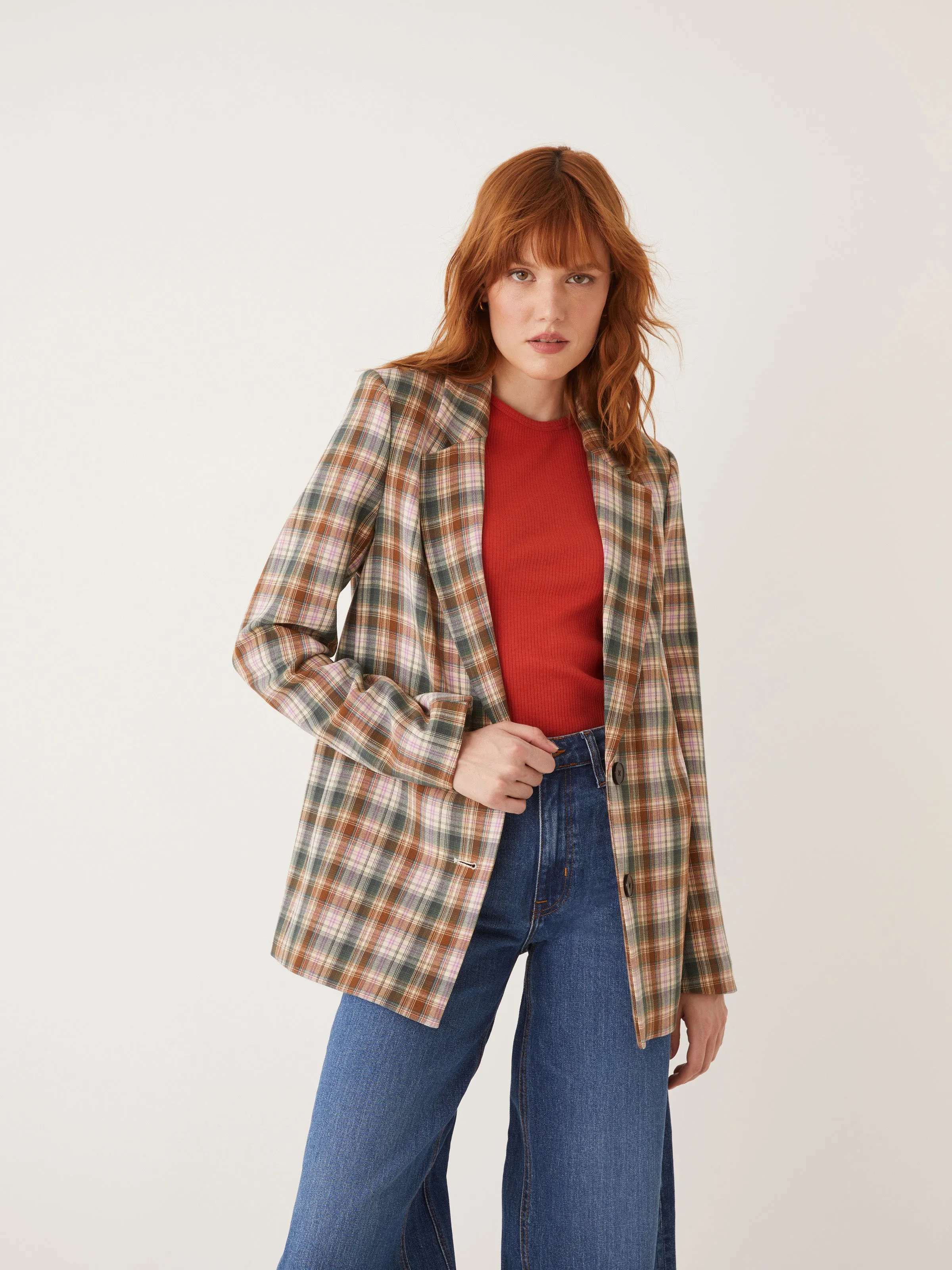 The Plaid Blazer in Smoked Green