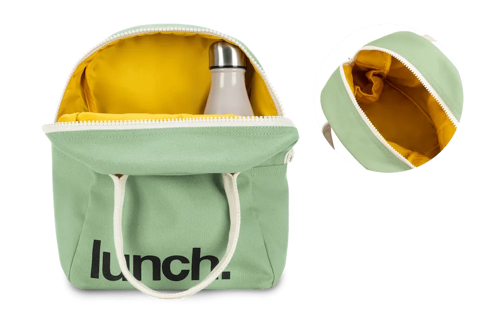 Zipper Lunch Bag - 'Lunch' in Moss by Fluf