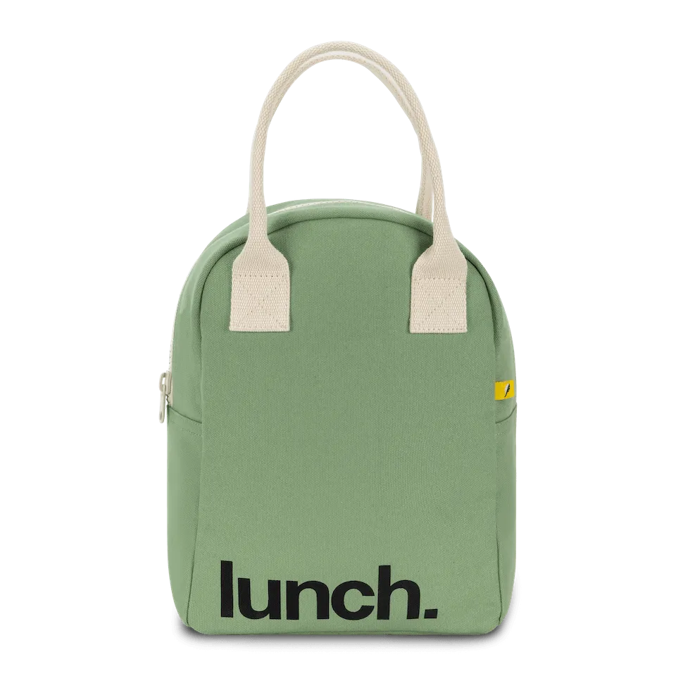 Zipper Lunch Bag - 'Lunch' in Moss by Fluf