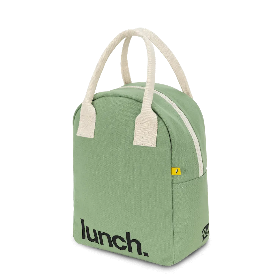 Zipper Lunch Bag - 'Lunch' in Moss by Fluf